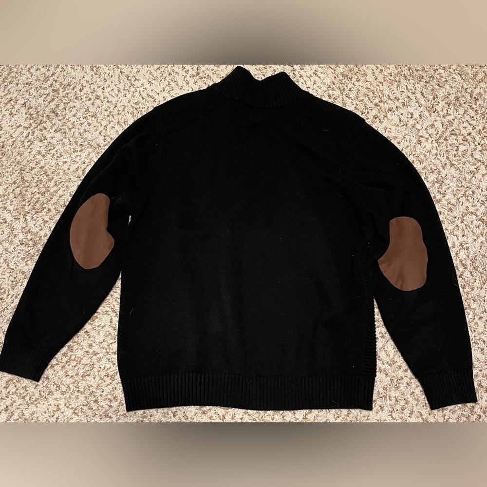 Tricots St Raphael Brown Sweater Elbow Patches Crew Neck Classic Old Money Large - Picture 3 of 6